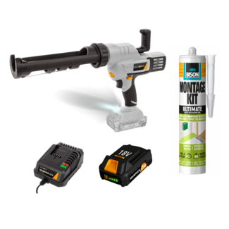 Batavia Caulking Gun on Battery / 18 Volt | Including Battery & Charger and with Bison universal mounting kit