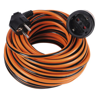 Q-LINK Cable alargador con bloqueo 3x1,5 mm² naranja/negro, 15 metros