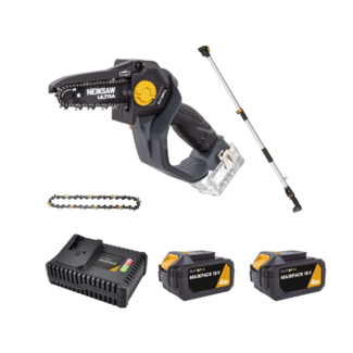 Batavia Nexxsaw V3 ultra with 2x 4.0 battery, fast charger + extension handle + extra chain