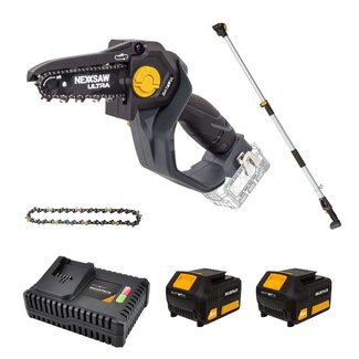 Batavia Nexxsaw V3 ultra with 2x 5.0 battery, fast charger + extension handle + extra chain