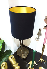 Gold bird legs table lamp with shade