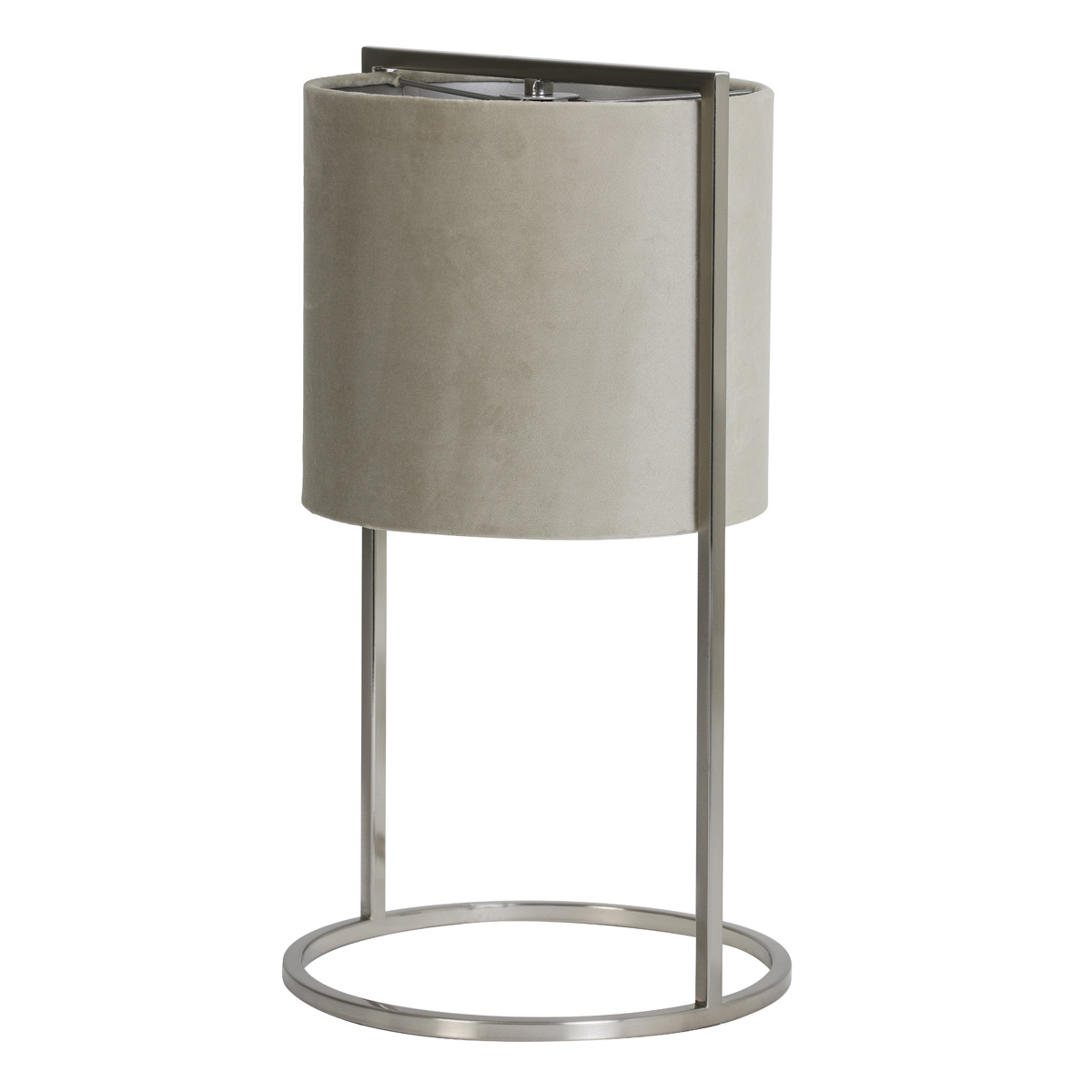 Velvet and chrome luxury table lamp "Ceylo"