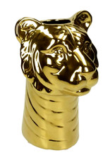 Gold ceramic tiger vase