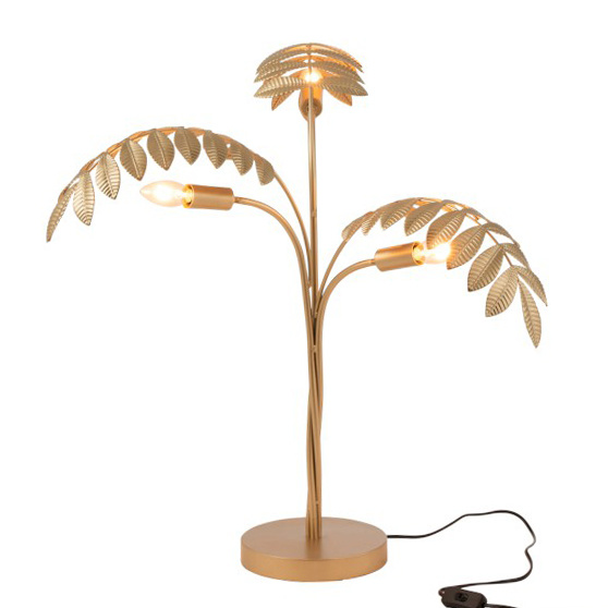 Gold palm tree table lamp