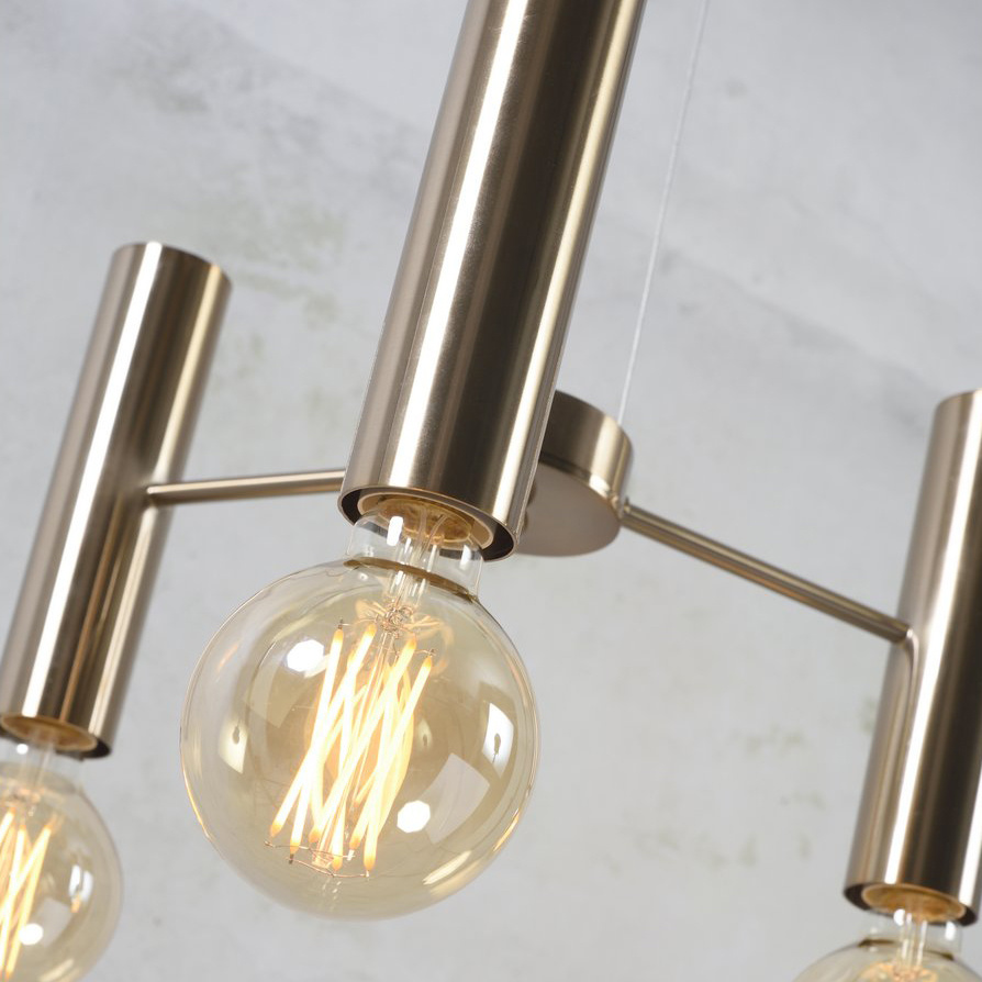Sleek gold retro design chandelier