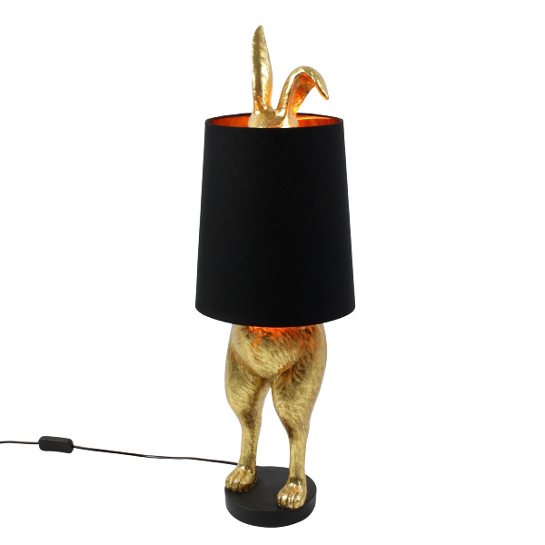 Gold hiding bunny table lamp