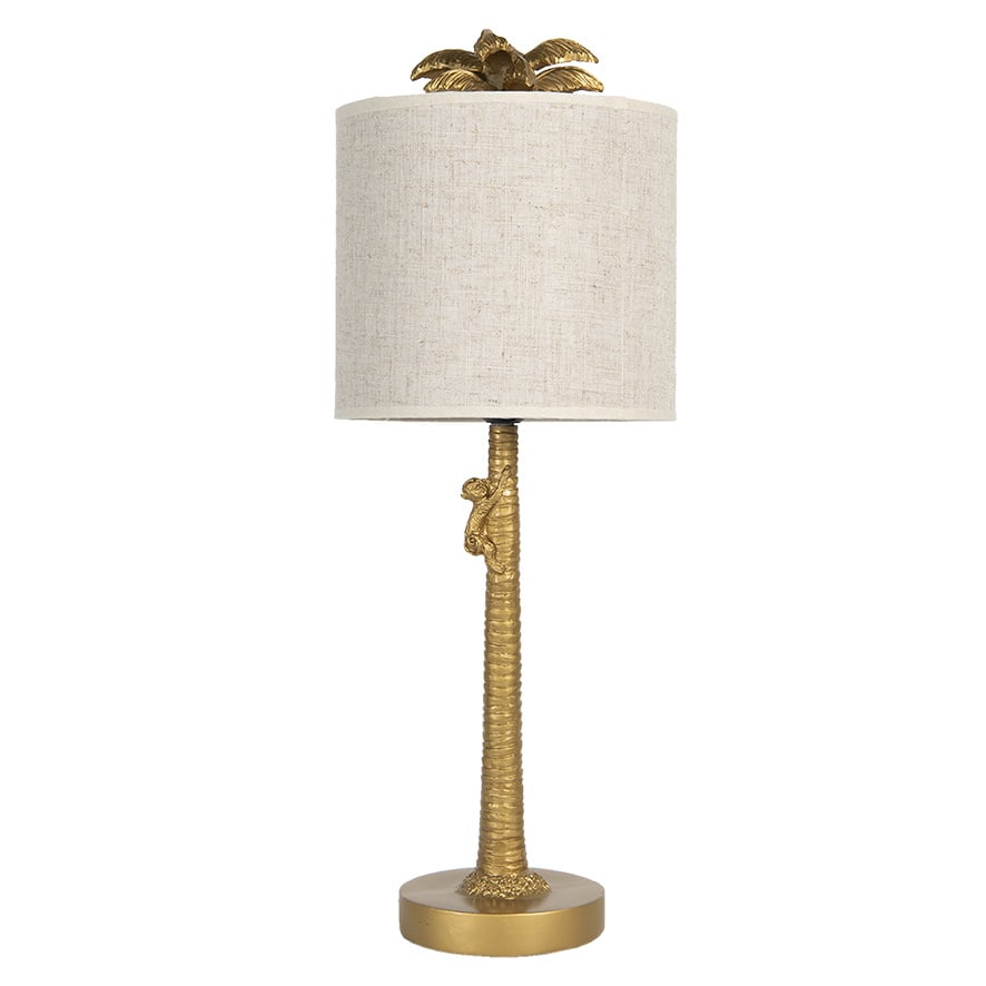 Gold monkey and palm table lamp