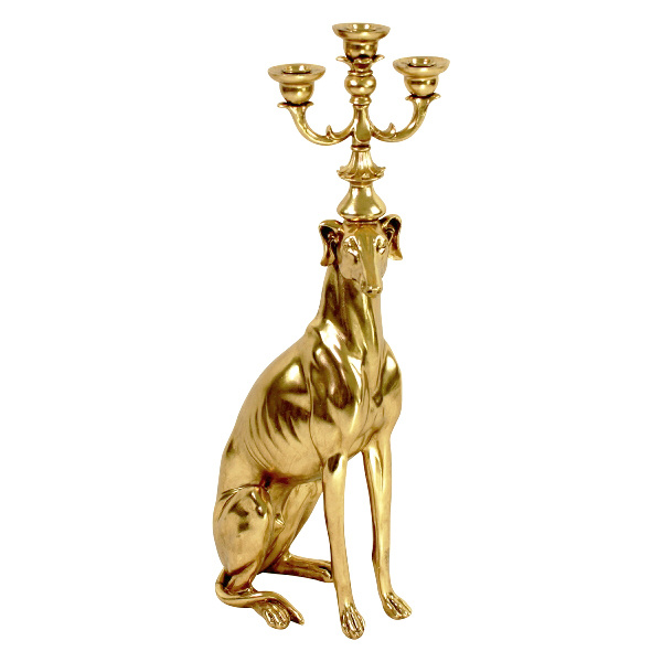 Gouden greyhound kandelaar
