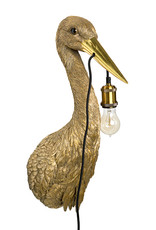 Gold heron bird wall light