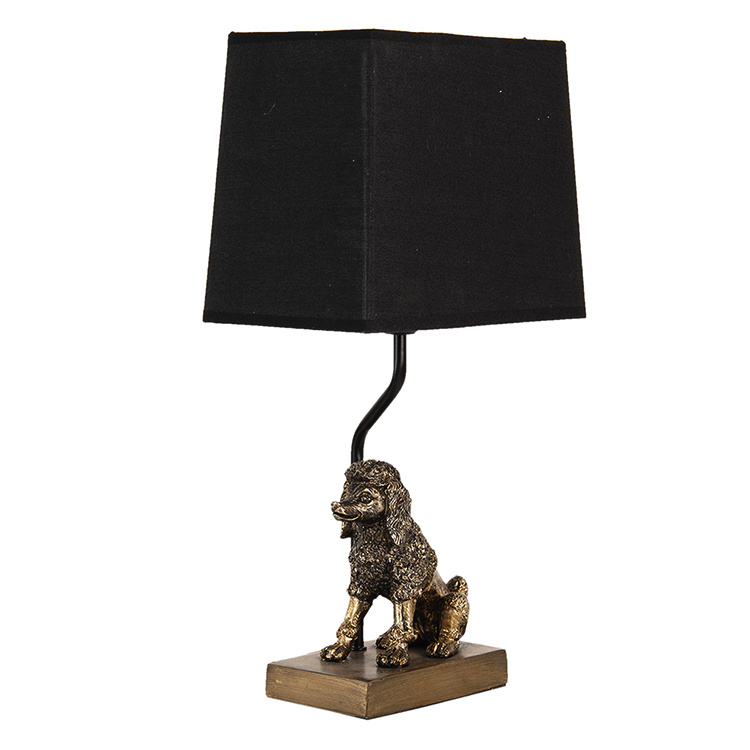 Gold poodle table lamp