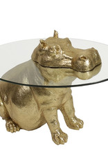 Gouden hippo nijlpaard bijzettafel