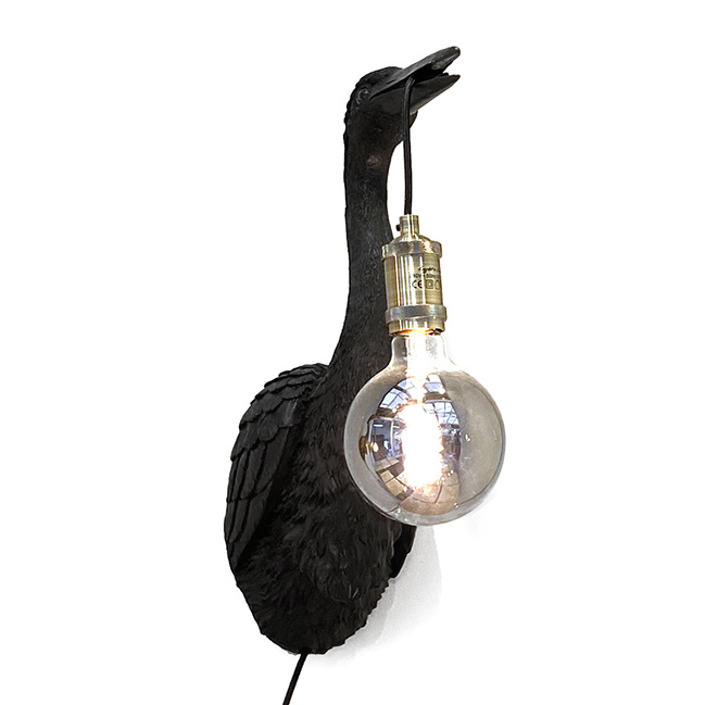 Zwarte kraanvogel wandlamp