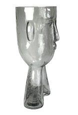 Design vaas van glas in de vorm van een hoofd
