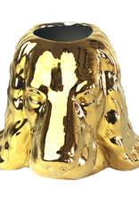 Gold ceramic poodle vase or planter