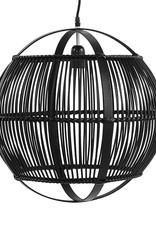 Black bamboo wood suspension lamp