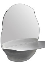 Danish design organic shaped mirror with shelve