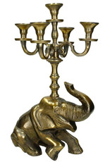 Large gold elephant candle holder