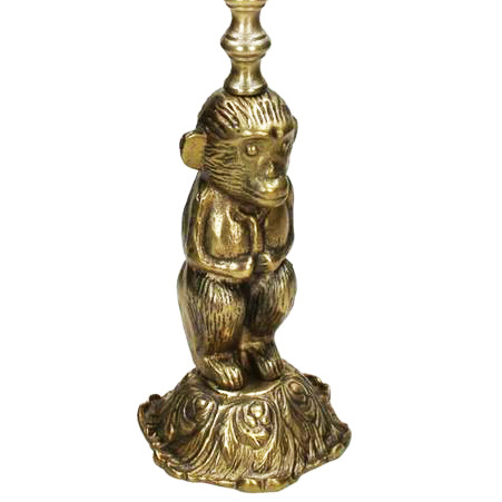 Large gold monkey candle holder