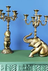 Large gold elephant candle holder