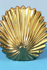 Gold ceramic shell vase