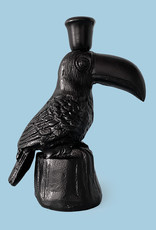 Black toucan bird candlestick