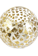 Glass globe vase with gold speckles
