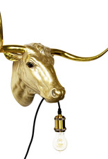 Gold cow head wall light