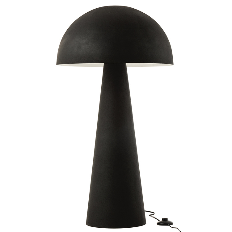 Matte black metal mushroom shape floor lamp
