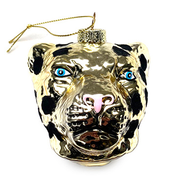 Gold glass panther Christmas tree ornament