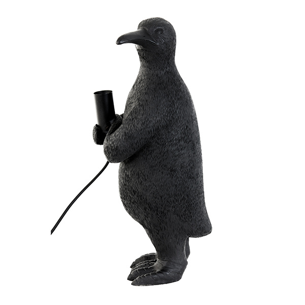 Black penguin bird table lamp