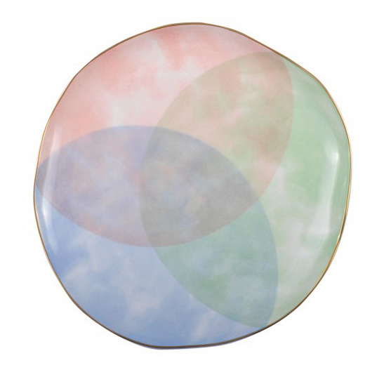 Luxury design dessert plate with pastel colors