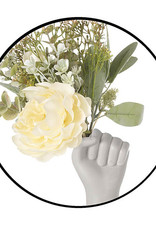 Light grey ceramic fist vase