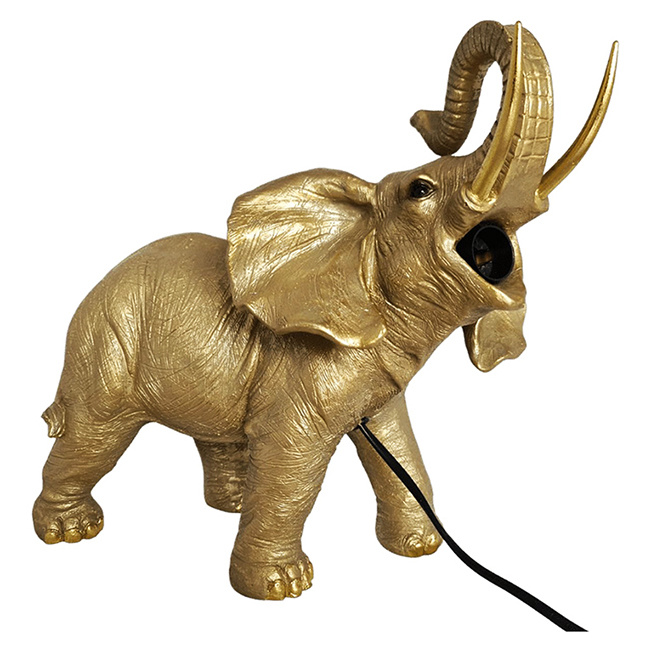 Gold elephant table lamp