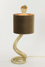 Luxe gouden cobra slang tafellamp met kap