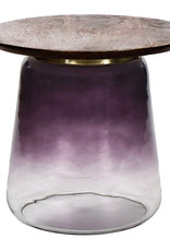 Glazen bijzettafel van paars glas