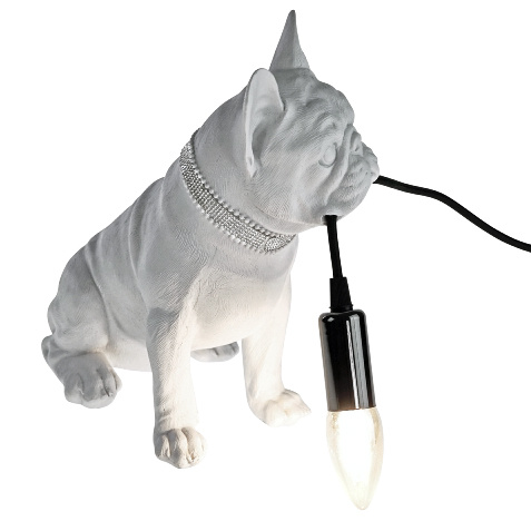 White French bulldog table lamp