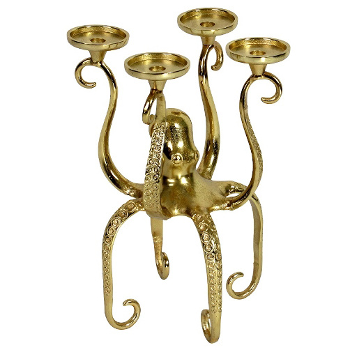 Luxe gouden octopus kandelaar