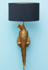 Luxe gouden papegaai wandlamp met lampenkap
