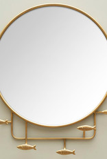 Large luxury gold mirror with coat hooks