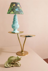 Grote luxe tafellamp van lichtblauw keramiek
