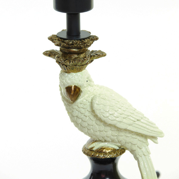 Luxury gold table lamp with white parrot