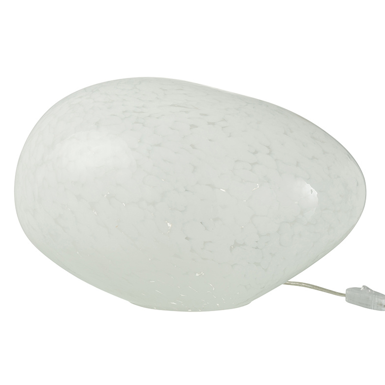 Modern white marble glass table lamp "Opal"