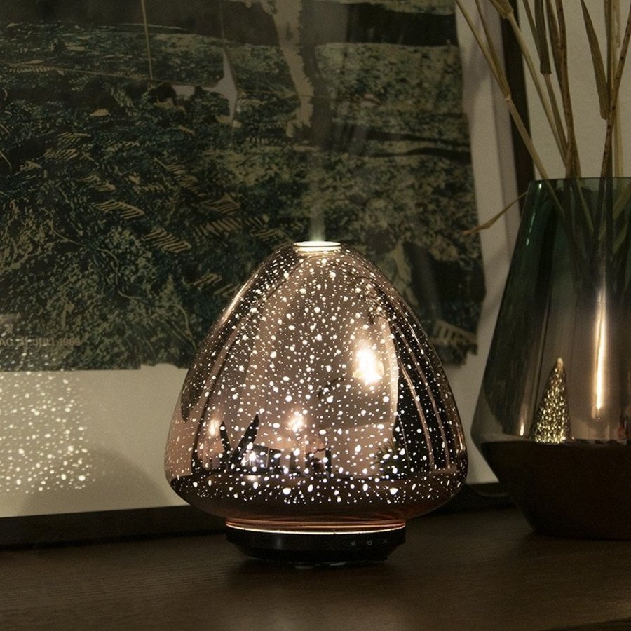 Aroma Diffuser Rosé Goud Space - Nu tijdelijke met gratis mix olie Wintertime t.w.v. 12,50-2