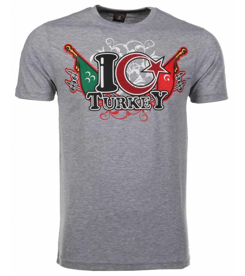 Mascherano Camisetas - I Love Turkey - Gris