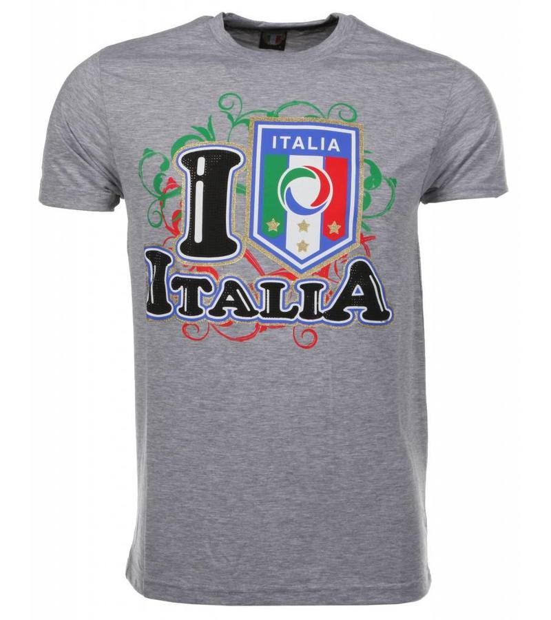 Mascherano Camisetas - I Love Italia - Gris