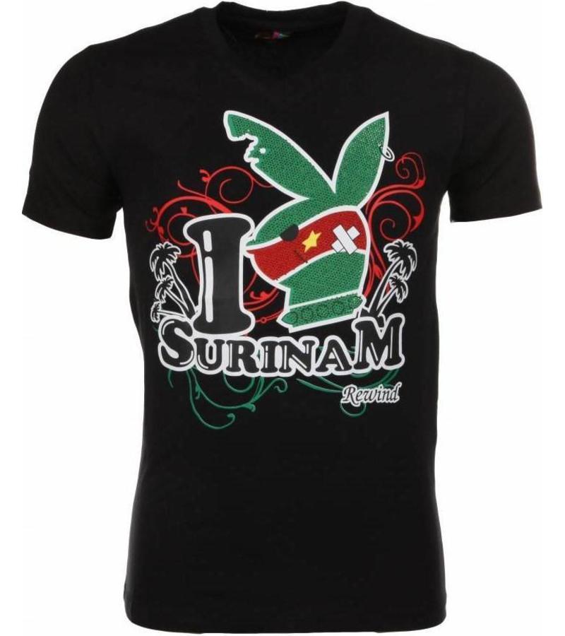 Mascherano Camisetas - I Love Suriname - Negro