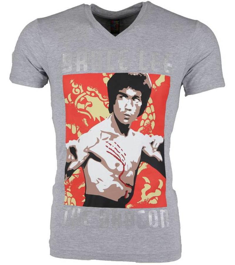 Mascherano Camisetas - Bruce Lee the Dragon - Gris