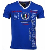 David Mello Camisetas - Club Automobile Bordado Camiseta italiano hombre - Azul