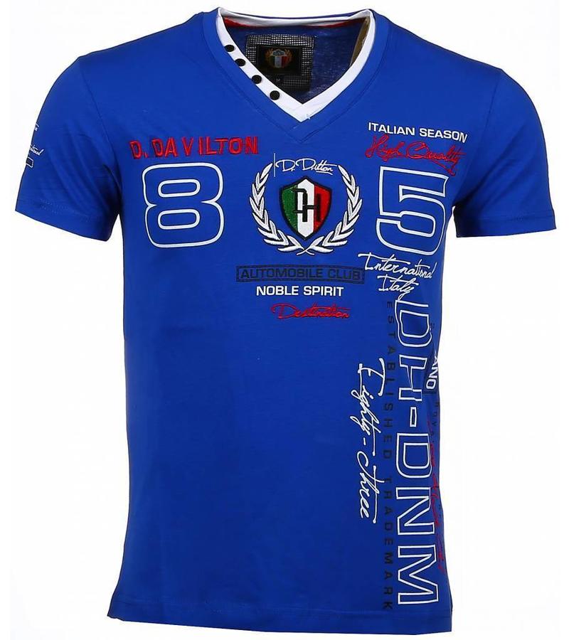 David Mello Camisetas - Club Automobile Bordado Camiseta italiano hombre - Azul