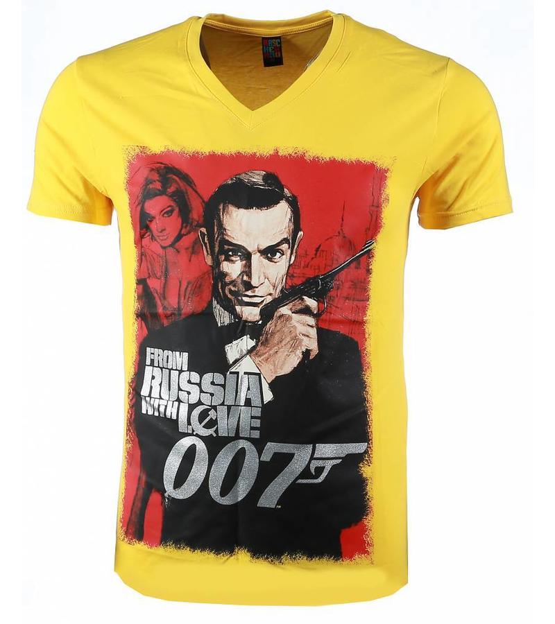 Mascherano Camisetas - James Bond From Russia 007 Print - Amarillo